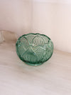 Vintage Fenton Medium Green Glass Regency Cupped Bowl