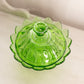 Vintage Fenton Medium Green Glass Colonial Candy Box Lidded Dish