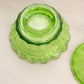 Vintage Fenton Medium Green Glass Colonial Candy Box Lidded Dish