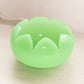 Vintage Fenton Medium Green Jadeite Glass Flower Cupped Bowl