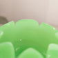 Vintage Fenton Medium Green Jadeite Glass Flower Cupped Bowl