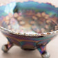 Vintage Fenton Medium Iridescent Carnival Leaf Chain 3-Toed Glass Bowl