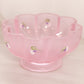 Vintage Fenton Medium Light Pink Hand Painted Floral Glass Bowl