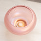 Vintage Fenton Medium Pink Iridescent Stretch Glass Footed Bowl
