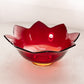 Vintage Fenton Medium Red Amberina Glass Flower Bowl (Glows)