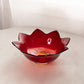 Vintage Fenton Medium Red Amberina Glass Flower Bowl (Glows)