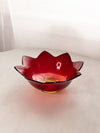 Vintage Fenton Medium Red Amberina Glass Flower Bowl (Glows)