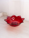 Vintage Fenton Medium Red Amberina Glass Flower Bowl (Glows)