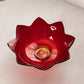 Vintage Fenton Medium Red Amberina Glass Flower Bowl (Glows)