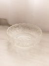 Vintage Fenton Medium Shallow Clear Satin Glass Water Lily Bowl