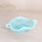 Vintage Fenton Mini Blue Opalescent Glass Hobnail Dish with 2 Handles