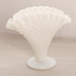 Vintage Fenton Mini White Milk Glass Hobnail Fan Vase