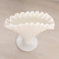 Vintage Fenton Mini White Milk Glass Hobnail Fan Vase
