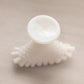 Vintage Fenton Mini White Milk Glass Hobnail Fan Vase