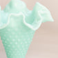 Vintage Fenton Mint Green Milk Glass Hobnail Mini Cone Shaped Vase