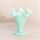 Vintage Fenton Mint Green Milk Glass Hobnail Mini Cone Shaped Vase