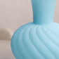 Vintage Fenton Mist Blue Satin Matte Glass Swirl Vase