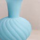 Vintage Fenton Mist Blue Satin Matte Glass Swirl Vase