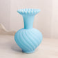 Vintage Fenton Mist Blue Satin Matte Glass Swirl Vase