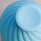 Vintage Fenton Mist Blue Satin Matte Glass Swirl Vase