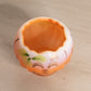 Vintage Fenton Painted Small Cupped Pumpkin Bowl
