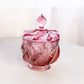 Vintage Fenton Paisley Dark Pink Glass Lidded Dish