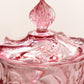 Vintage Fenton Paisley Dark Pink Glass Lidded Dish