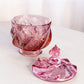 Vintage Fenton Paisley Dark Pink Glass Lidded Dish