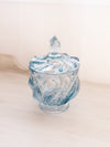 Vintage Fenton Paisley Light Blue Glass Lidded Dish