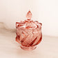 Vintage Fenton Paisley Light Pink Glass Lidded Dish