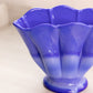 Vintage Fenton Periwinkle Blue Slag Glass Fan Vase