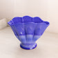 Vintage Fenton Periwinkle Blue Slag Glass Fan Vase