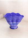 Vintage Fenton Periwinkle Blue Slag Glass Fan Vase