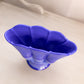 Vintage Fenton Periwinkle Blue Slag Glass Fan Vase