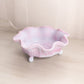Vintage Fenton Pink and Blue Burmese Satin Glass Butterfly Bowl