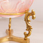 Vintage Fenton Pink Glass Lily of The Valley Bowl with Brass Stand