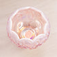 Vintage Fenton Pink Glass Lily of The Valley Bowl with Brass Stand