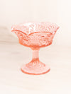 Vintage Fenton Pink Glass Scroll & Eye Compote