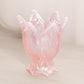 Vintage Fenton Pink Iridescent Glass 2-Way Floral Candleholder