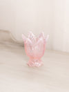 Vintage Fenton Pink Iridescent Glass 2-Way Floral Candleholder