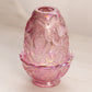 Vintage Fenton Pink Iridescent Glass Inverted Strawberry Fairy Lamp