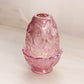Vintage Fenton Pink Iridescent Glass Inverted Strawberry Fairy Lamp