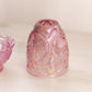 Vintage Fenton Pink Iridescent Glass Inverted Strawberry Fairy Lamp