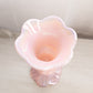 Vintage Fenton Pink Iridescent Glass Rose Floral Footed Vase