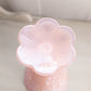 Vintage Fenton Pink Iridescent Glass Rose Floral Footed Vase