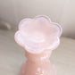 Vintage Fenton Pink Iridescent Glass Rose Floral Footed Vase
