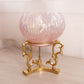Vintage Fenton Pink Iridescent Opalescent Glass Lotus Bowl w/ Brass Stand