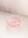 Vintage Fenton Pink Opalescent Ribbed Glass Heart Shaped Dish
