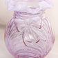 Vintage Fenton Pink Purple Opalescent Glass Caprice Vase w/ Bow Detail