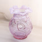 Vintage Fenton Pink Purple Opalescent Glass Caprice Vase w/ Bow Detail